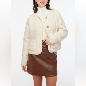 J. Crew Women's Ivory Teddy Jacket